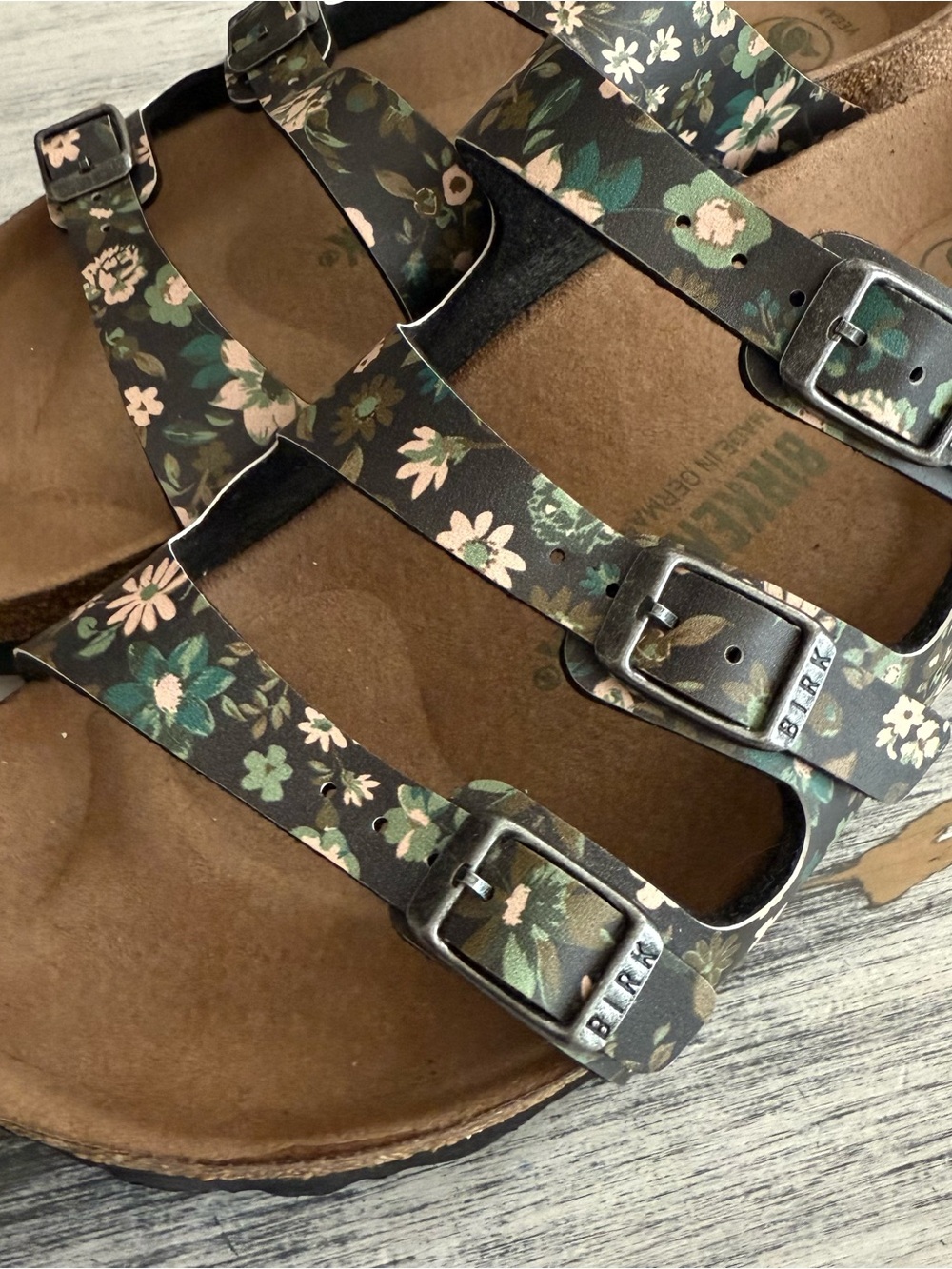 Birkenstock Florida Fresh Vegan Floral Triple-Strap Sandals size L7M5 - Picture 8 of 11